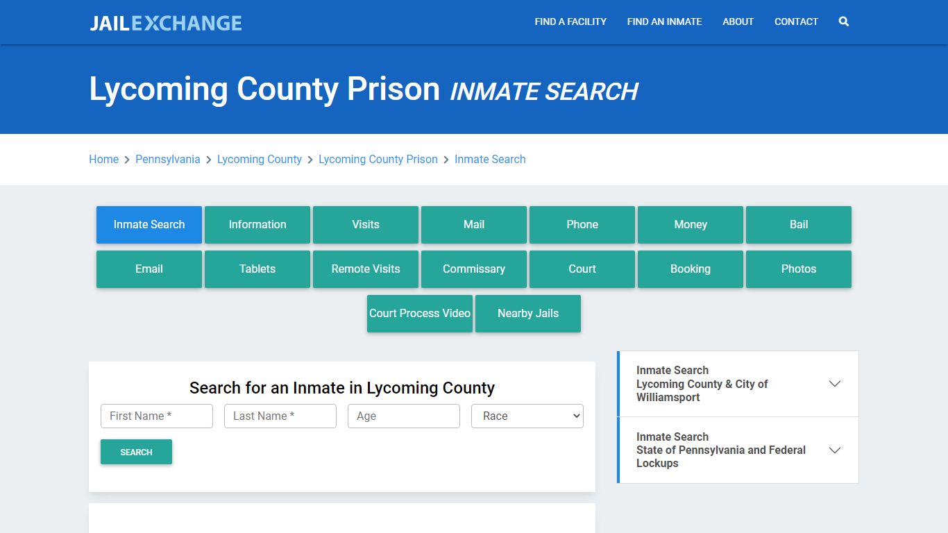 Lycoming County Prison, PA Inmate Search: Roster & Mugshots - Jail Exchange